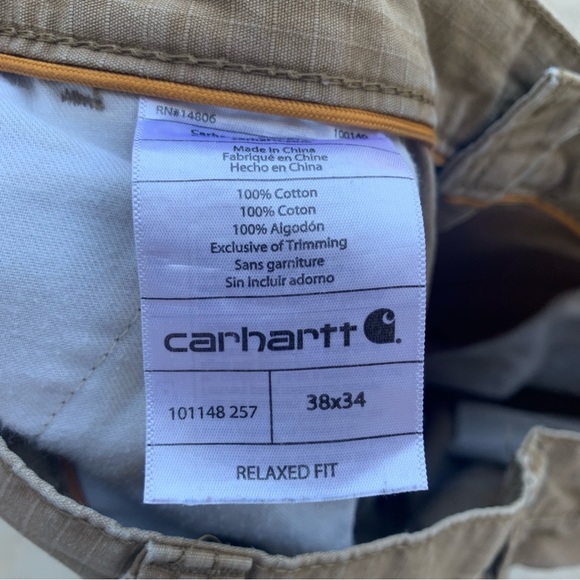 Carhartt Pants Adult 38x34 (Actual 36x32) Tan Force Cargo Ripstop Workwear Men - Picture 12 of 14